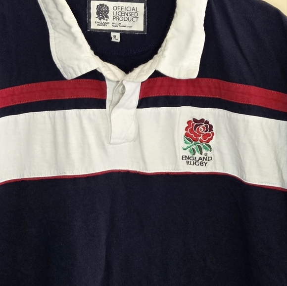 England Rugby | Preppy Short Sleeve Polo with Rose Logo 12 Size XL - Picture 2 of 6